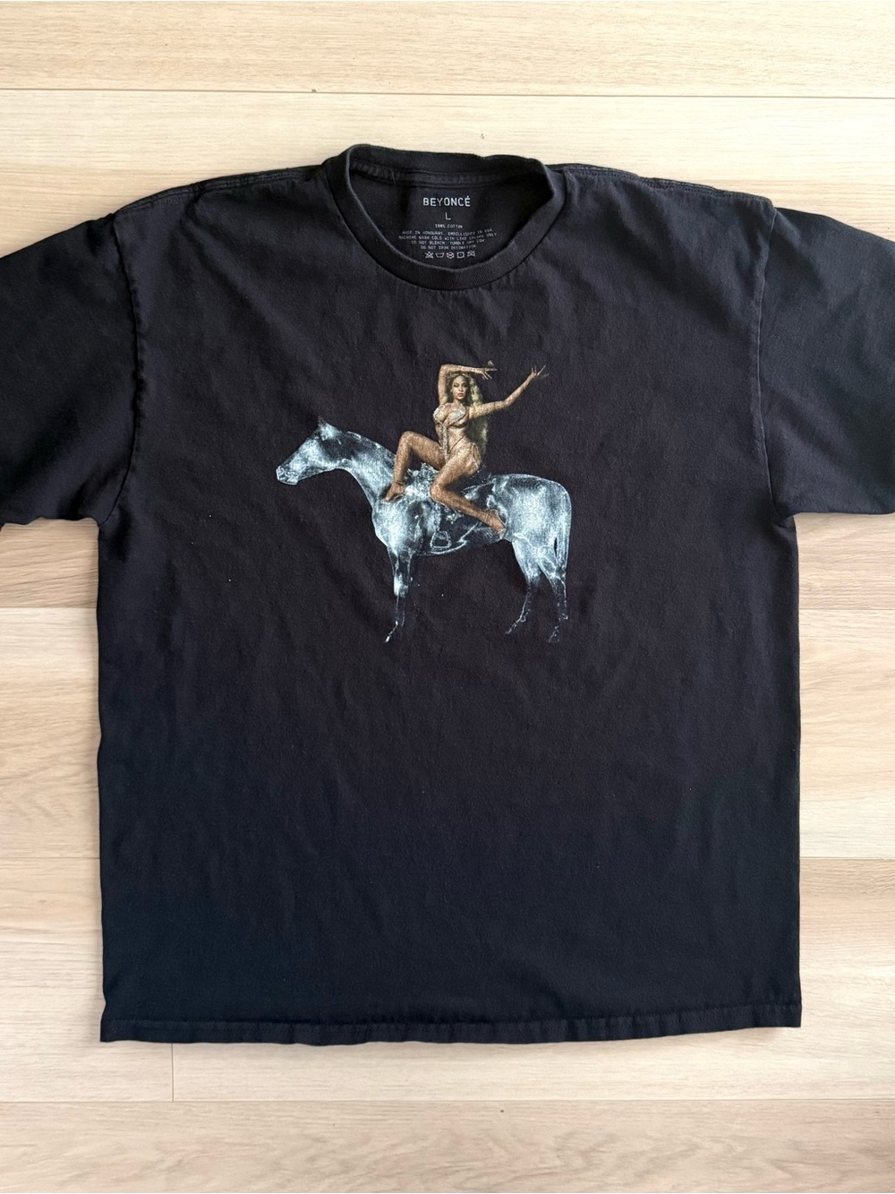 Beyoncé Renaissance World Tour Reneigh Graphic Tee Black Size Large Double Sided